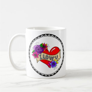 I Love You   Street Art Graffiti Urban Heart  Coffee Mug