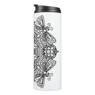 I Love You   Street Art Urban Heart Dragonflies   Thermal Tumbler