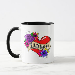 I Love You   Street Art Urban Heart  Personalised  Mug