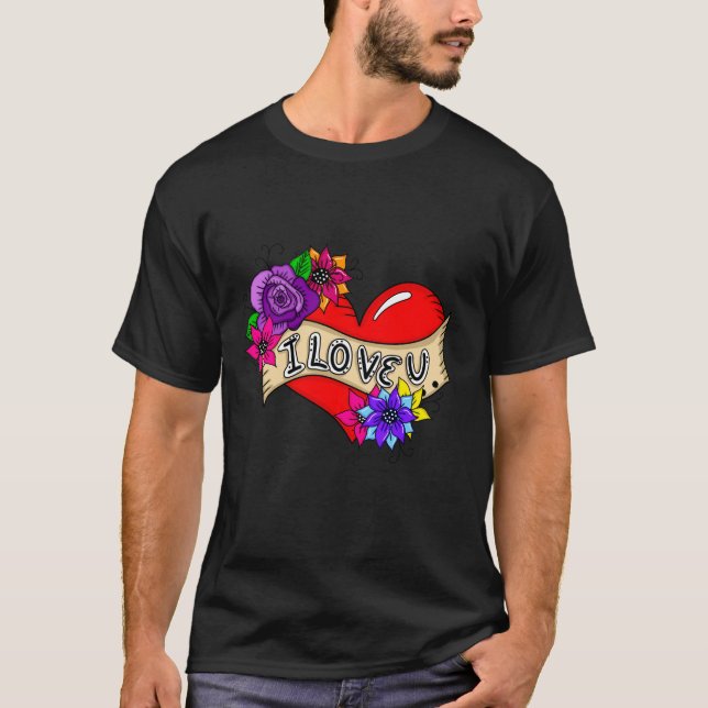 I Love You | Street Art Urban Heart T-Shirt (Front)