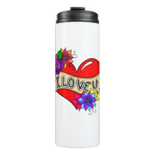 I Love You   Street Art Urban Heart     Thermal Tumbler