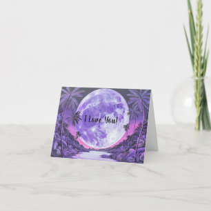 I Love You-Super Moon-Valentine's Day- Holiday Card