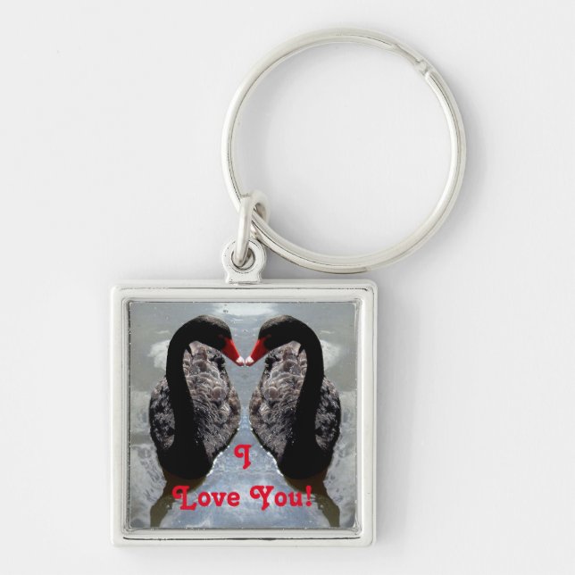 I Love You Swans Key Ring (Front)