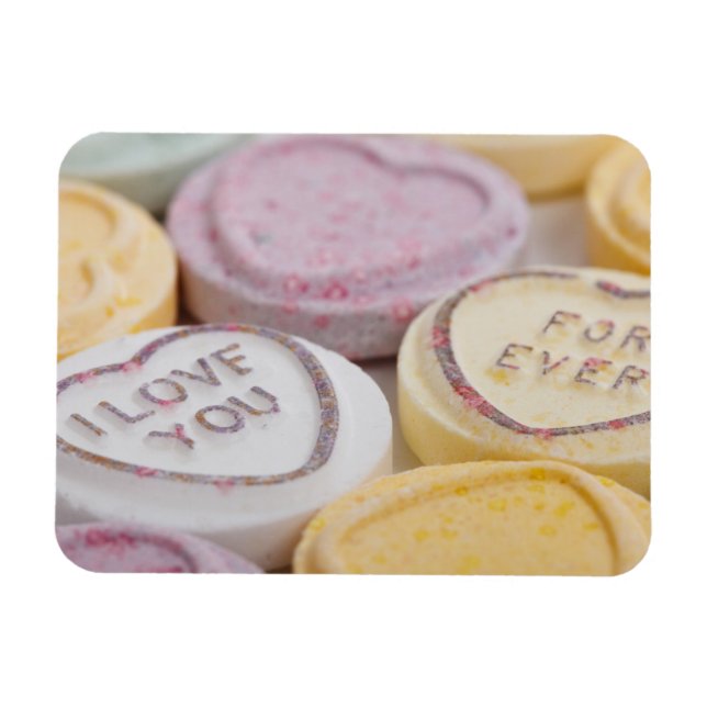 I Love You Sweet Candy Valentine Hearts Magnet (Horizontal)