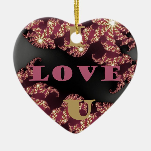 I Love You Sweetheart Ceramic Tree Decoration (Front)