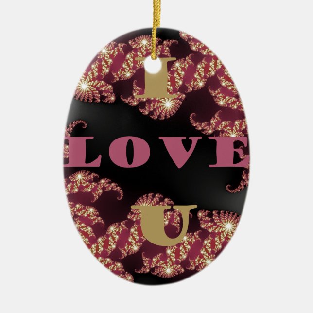 I Love You Sweetheart Ceramic Tree Decoration (Front)