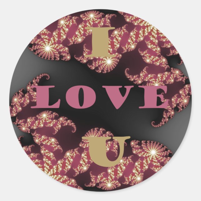 I Love You Sweetheart Classic Round Sticker (Front)