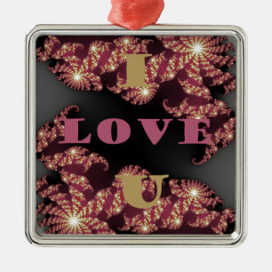 I Love You Sweetheart Metal Tree Decoration