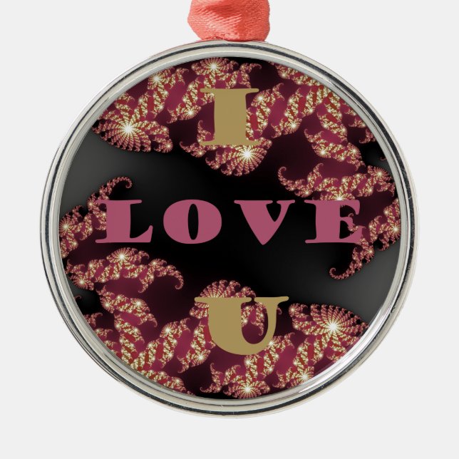 I Love You Sweetheart Metal Tree Decoration (Front)