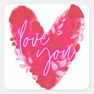 I Love You Sweetheart valentine Square Sticker