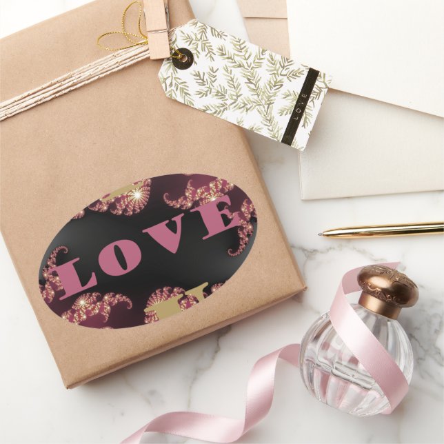 I Love You Sweetheart with compassion Oval Sticker (Gifting)