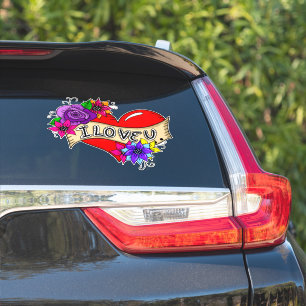 I Love You Tattoo Art Style Heart Wedding Car