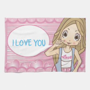 I LOVE YOU TEA TOWEL
