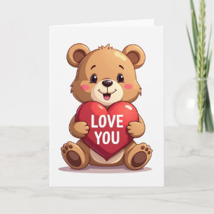 I Love You Teddy Bear Card