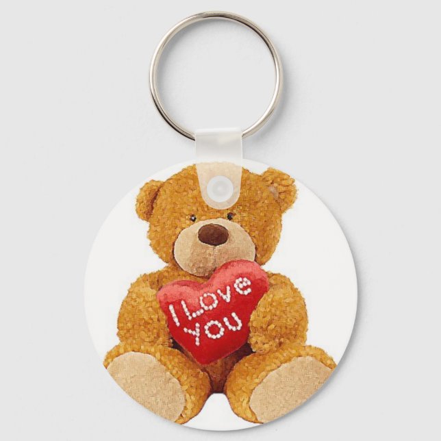 I Love You teddy bear Key Ring (Front)