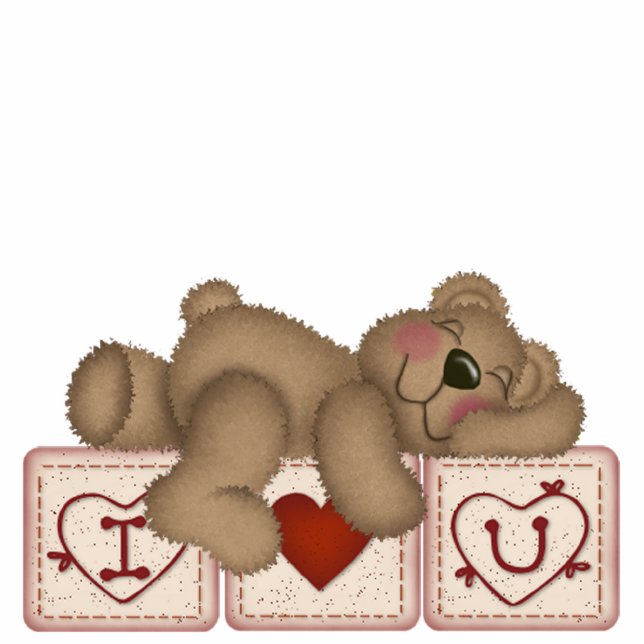I Love You Teddy Bear Photo Sculpture (Front)