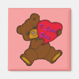 "I Love You" Teddy Magnet