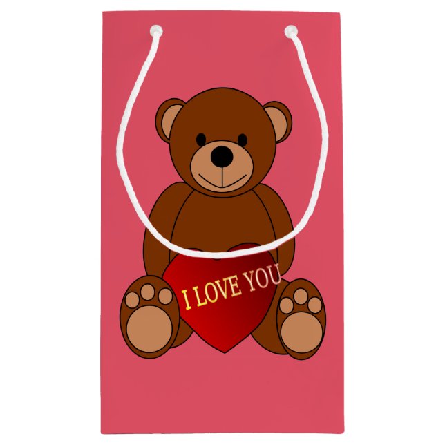 I Love You Teddy Small Gift Bag (Back)