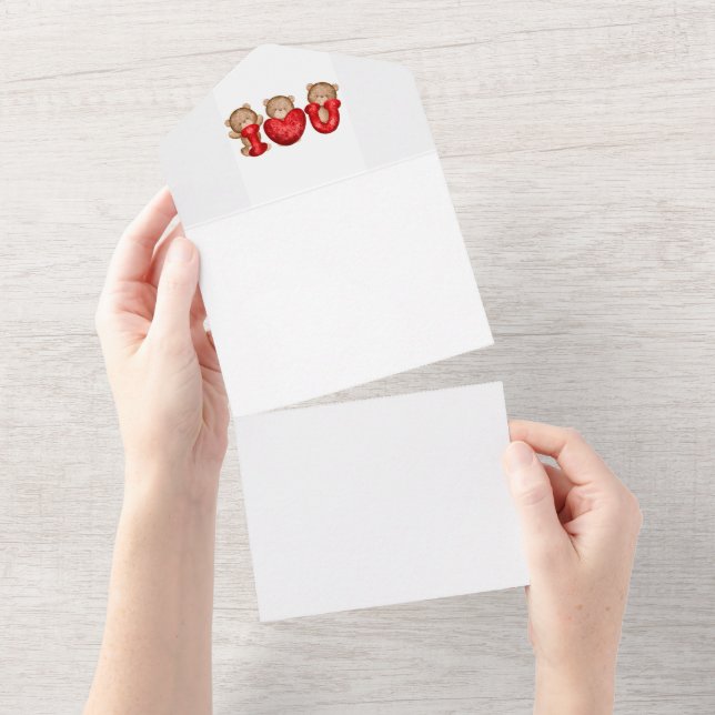 I love you teedy  all in one invitation (Tearaway)