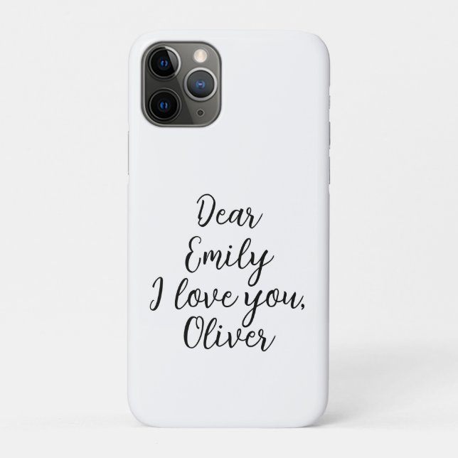  I Love You Text Template Case-Mate iPhone Case (Back)