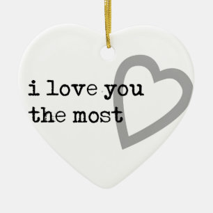 i love you the most cute heart ceramic tree decoration
