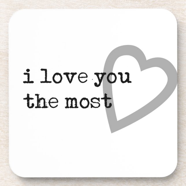 i love you the most cute heart coaster (Front)
