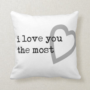 i love you the most cute heart cushion