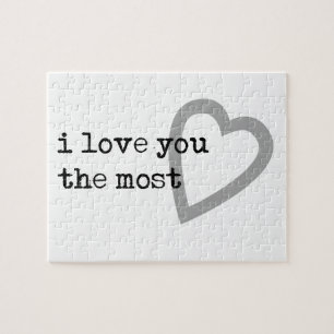 i love you the most cute heart jigsaw puzzle