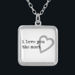 i love you the most cute heart silver plated necklace<br><div class="desc">what a better way to say I love you!</div>