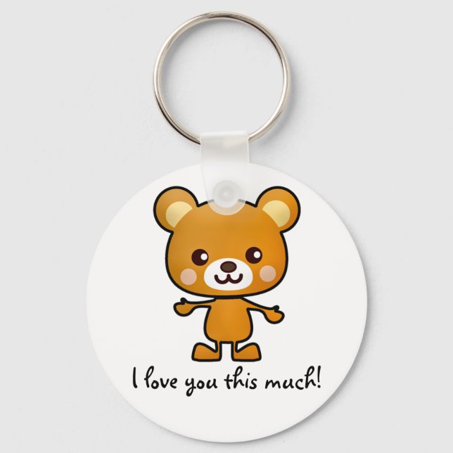I Love You This Much Bear Key Ring (Front)