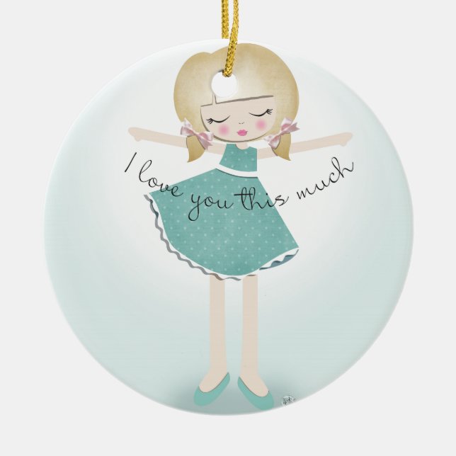 I Love You This Much Ceramic Tree Decoration (Front)