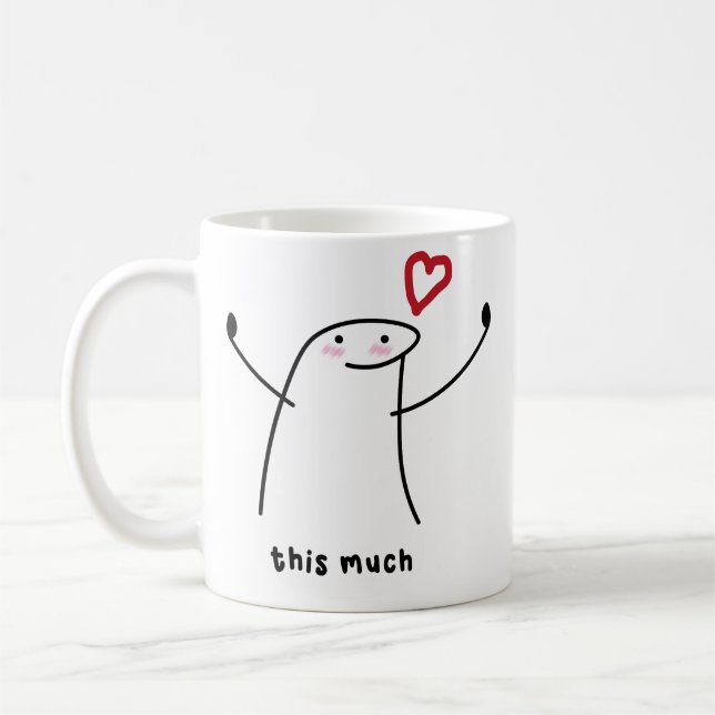 i love you this much, flork ,birthday, anniversary coffee mug (Left)