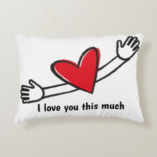 I Love You This Much Heart Decorative Cushion