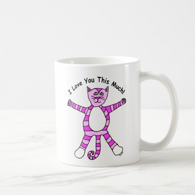 "I Love You This Much" Pink Cat Mug (Right)