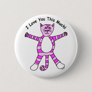 "I Love You This Much" Pinky Cat Button