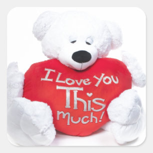 I love you this much square sticker