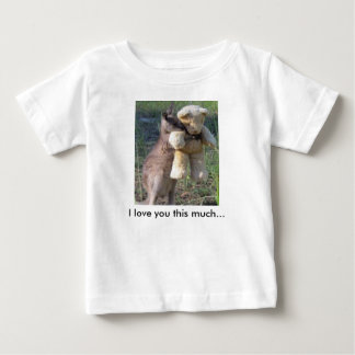I love you this much... Wallaby hugging teddybear Baby T-Shirt