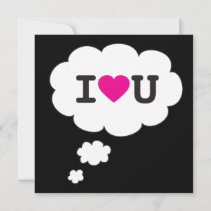 i love you thought bubble invitation