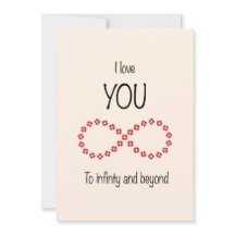 I love you to infinity and beyond Valentine Card