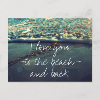 I love you to the beach and back postcard