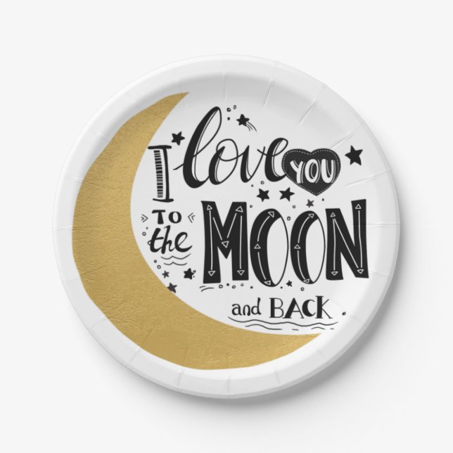 I Love you to the Moon and Back Baby Paper Plate (Front)