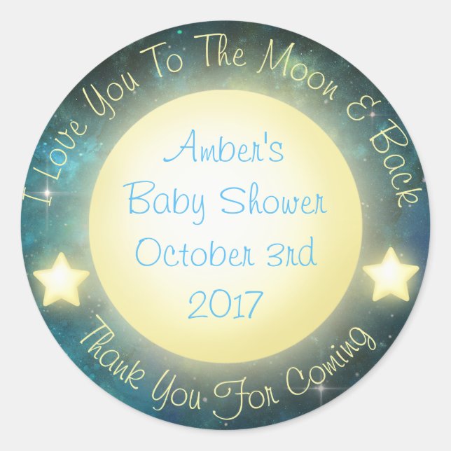 I Love You To The Moon and Back Bag Stickers (Front)