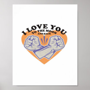 I Love You To The Moon And Back Black Background M Poster