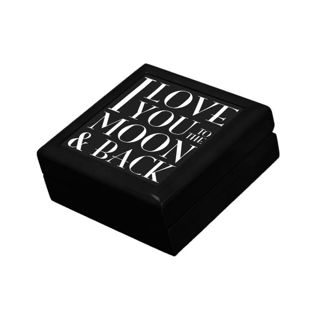 I love you to the moon and back black gift box (Side)