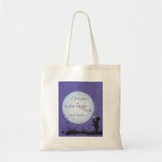 I Love You to the Moon and Back-boy blowing bubble Tote Bag
