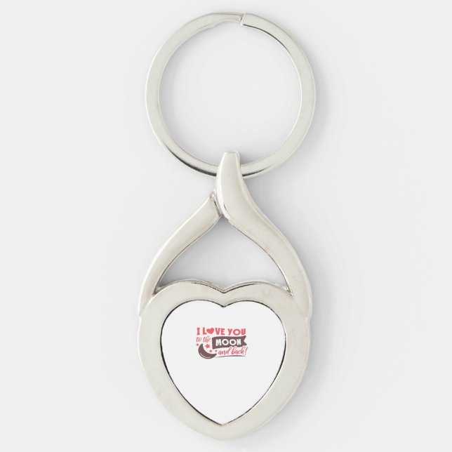 I Love You To The Moon And Back Calm Refined Aesth Key Ring (Front)