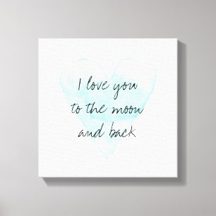I love you to the moon and back canvas art print