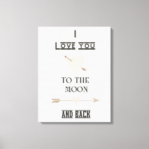I love you to the moon and back canvas print