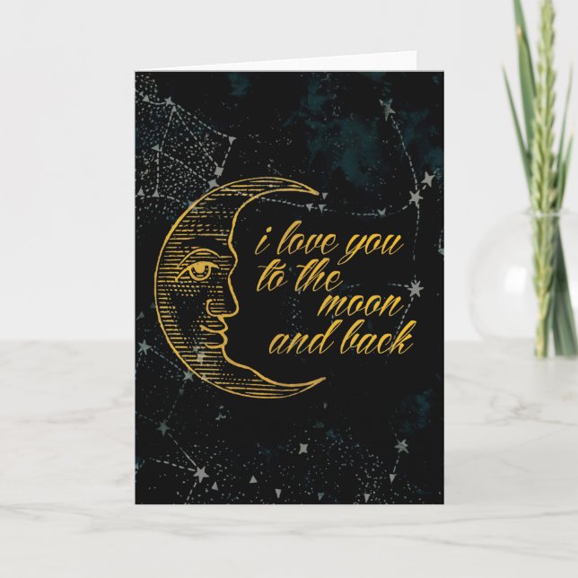 I Love You To The Moon And Back Card (Front)