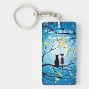 I Love You To The Moon and Back Cat Key Ring
